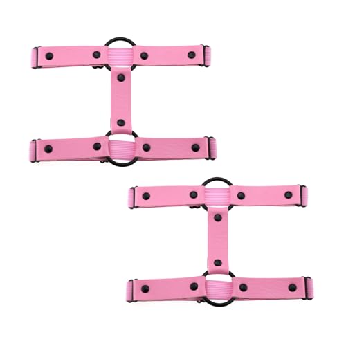 alisikee 2pcs Adjustable Faux Leather Leg Garter Belt, 2 Rows Elastic Punk Thigh Garter for Women Parties