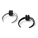 Ruifan 2pcs 316L Stainless Steel C shape Pincher Tapers Septum Buffalo Taper Expander Pierced Nose, Nipple or Earring Ring with Black O-Rings 14G (Steel+Black)