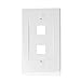 Cable Matters UL Listed 10-Pack 2 Port Keystone Wall Plate (Cat6, Cat5e Ethernet Wall Plate) in White