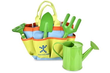 Discovery Toys Junior Garden Tote Set with Kid-Sized Real Tools & Watering Can