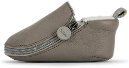 Buku Babies Zip-on Leather Baby Shoes - Girls & Boys Walkers Crib Shoes Moccasins Booties