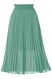 GOOBGS Women's Pleated A-Line High Waist Swing