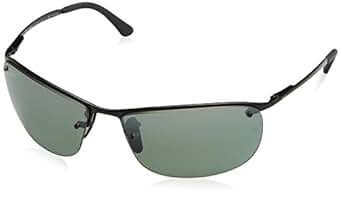 Amazon.com: Ray-Ban RB3542 Chromance Lens Wrap Sunglasses, Black Frame 