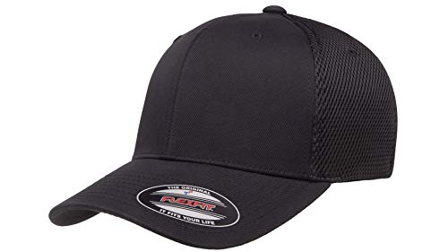 Flexfit Unisex Ultrafibre Airmesh Fitted Trucker Hat, Black, Small-Medium - Thumbnail 6