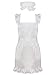 White Frilly Pinafore Apron for Baking, Victorian Waitress Downton Maid Costume with Mop Cap, Attractive Design with Adjustable Sizing & Quality Easy Care Material
