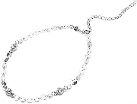 Gold Silver Choker Necklace Flower Metal Withe Choker Necklace Adjustable Chokers Necklace for Women (Silver wafer)