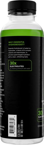 NEW ESSENTIA HYDROBOOST ENHANCED BOTTLED WATER, 15.2 FL. OZ. (450 ML), LEMON LIME, HYDROLYTE BLEND WITH B-COMPLEX VITAMINS AND ELECTROLYTES, CLEAN TASTE & SUPERCHARGED HYDRATION