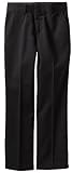 Perry Ellis Big Boys' Flat Front Dress Pant, Black, 18