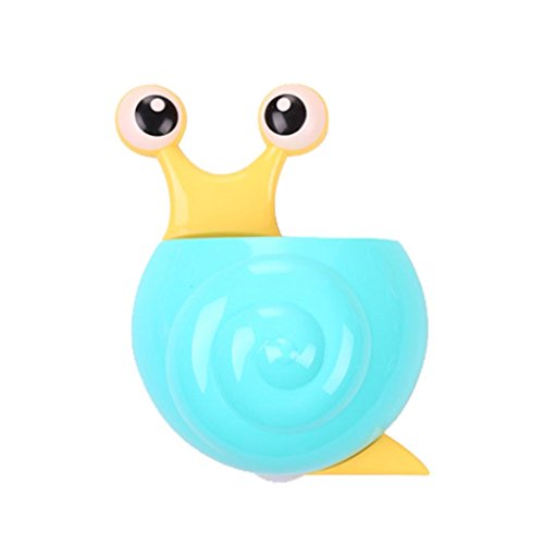 Click Here to See More Images VESNIBA Cute Cartoon Sucker Hook Toothbrush Holder Snail Bathroom Set (Blue)