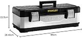 STANLEY Galvanised Toolbox Chest 26 inch Heavy Duty Hinge Portable Tote Tray view 6