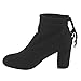Beston FC76 Women's Ankle Tie Up Block Heel Ankle Booties One Size Small