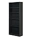 Mylex Five Shelf Bookcase; Three Adjustable Shelves; 11.63 x 29.63 x 71.5 Inches, Black, Assembly Required