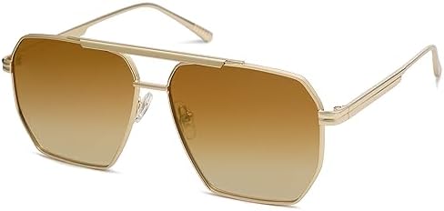 Amazon.com: Tr90 Retro Square Sun Glasses Men Double Bridge  display picture 2