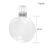 glasburg 80mm Clear Glass Disc Christmas Ornaments Set of 6