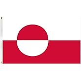 Greenland Flag 3x5ft, Fade Resistant Vivid Colors Garden Flag, 100D Polyester Denmark, Greenlander Banner with Two Metal Grommets