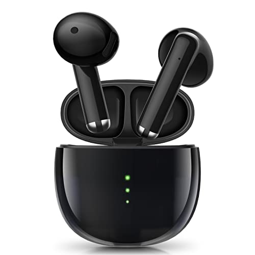 GIEC True Wireless Earbuds with 4 Mics for Clear Calls Noise Cancelling Bluetooth Headphones 50H Playback with Translucent Charging case IPX7 Waterproof Stereo Sound Earphones Semi-in-Ear Ear Buds