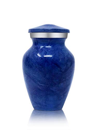 Set of 4 SmartChoice Keepsake Cremation Urns for Human Ashes - Handcrafted Funeral Memorial Mini Urns (Light Blue) - Thumbnail 2