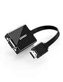 UGREEN Active HDMI to VGA Adapter with 3.5mm Audio Jack HDMI Male to VGA Female up to 1080P for PC, Laptop, Ultrabook, Raspberry Pi, Chromebook (Black)