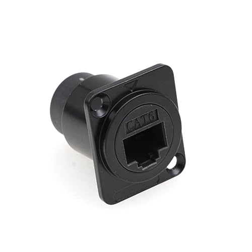 RJ45 Panel Mount Extension Adapter Black
