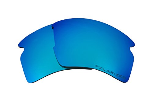 Seek Optics Replacement Lenses for Oakley FLAK 2.0 XL, Revo Ice Blue Mirror Polarized