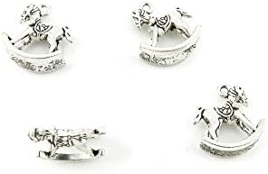 60 PCS Jewelry Making Charms L5GI7X Rocking Horse Antique Silver Tone Necklace Bracelet Repair Bulk Lots Pendant Findings