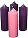 Advent Candles Purple and Pink Wax Pillar Christmas Season Set of 4, 9 Inch