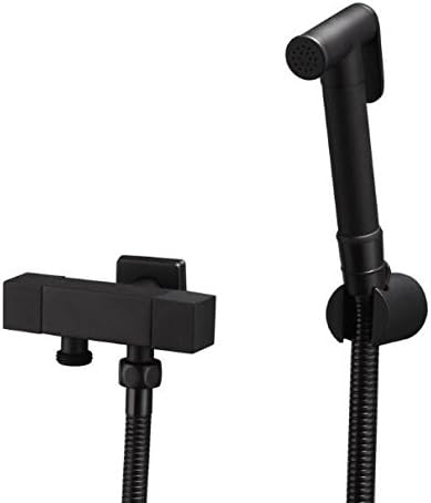 Bidet Sprayer Spray Shattaf Bath Soild Brass Black Only Cold Water Shut off Valve 59inch Hose Set