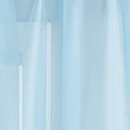Warm Home Designs Standard Length Baby Blue Sheer Window Scarf. Valance Scarves are 56 X 144 Inches in Size. Great As Window Treatments, Bed Canopy Or for Decorative Project. AM Baby Blue 144"