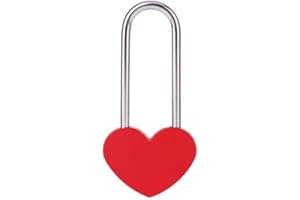 Heart Shape Padlock No Key Smooth Finish for Tourist Attractions 50mm (Red)