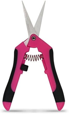 Pink Ladies 6.5" Micro-Tip Gardening Hand Pruner Pruning Shear Snip with Straight Stainless steel Blade Comfort Grip,Leaf Trimmer, Scissors