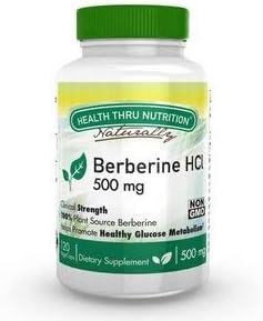 Health Thru Nutrition Berberine Hcl 500Mg 120 ベジタリアンカプセル GMOなし 120ベジキャップ