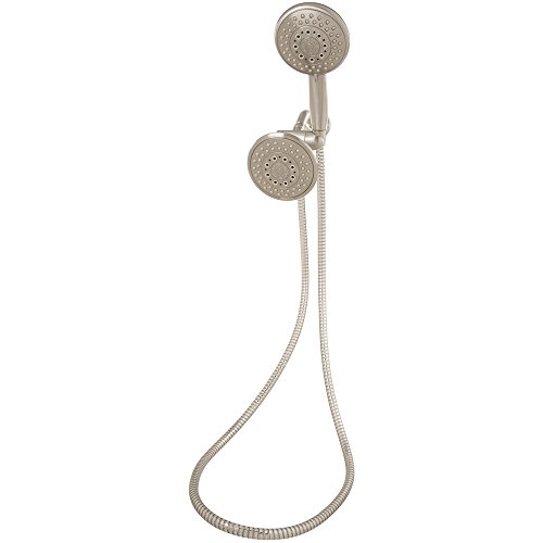 SimplyClean Handheld Shower Combo and Fixed Showerhead Kit - Allure, Brushed Nickle - 5 Spray Settings (15 Spray Combinations)
