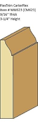 Item # WM623 9/16" thick x 3.25" tall flexible base molding - 12' feet long