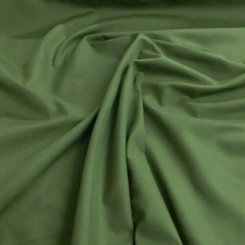 Novato Textiles Plain Polycotton Fabric Dress Craft Material 44" Wide Available in 11 Colours (Olive, 2 Meter)