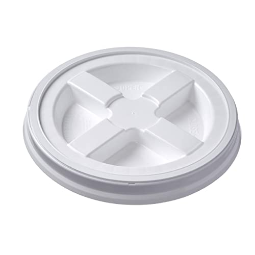 Hudson Exchange 5 Gallon Bucket With Bottom Grip - HDPE White Bucket, Wire Bail Handle, FDA Approved