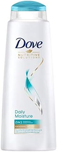 Dove Nutritive Solutions Daily Moisture 2 in 1 Shampoo + Conditioner shampoo and conditioner that leaves hair silky smooth for dry damaged hair 6x 400 ml