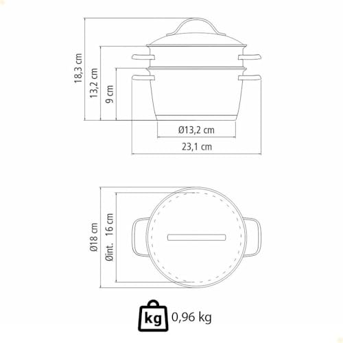 Cuscuzeira com Fundo Triplo 2 Peça, Tramontina, 65650050, Inox