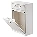 AdirOffice Ultimate Drop Box Wall-Mounted Mailbox - Hanging Secured Postbox - Durable Spacious Key - Perfect for After Hours Deposits Payments Key and Letter Drops (White, Large) (White, Large)