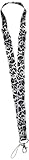 Leopard Print Lanyard Black & White Keychain Holder