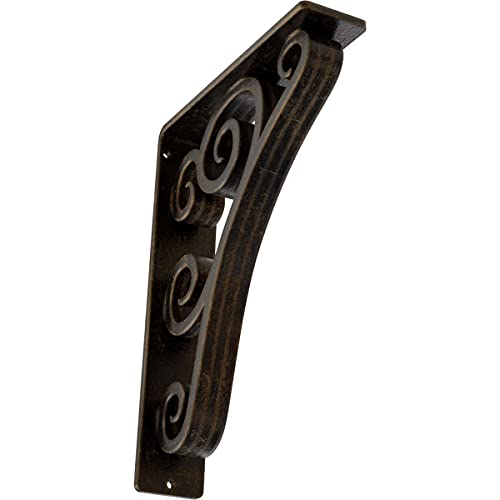 Ekena Millwork BKTM02X07X10TTNABS Metal Bracket, 2" W x 7 1/2" D x 10" H, Antiq…