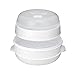Handy Gourmet 2 Tier White Microwave Steamer