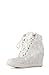 Top Moda Eric-9 Women's High Top Lace Up Fashion Sneaker Wedge - Silver Nub PU