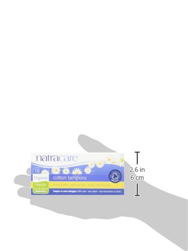 NATRACARE Organic Regular Tampons with Applicator ,16 Count (Pack of 3)