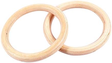 LUCYPAPASHOW Olympic Gym Rings (28MM/32MM) Premium Birch Wood, Home Exercise, Body Building | Adults Children Man Womanlifting Ring Without Strap (Single Pack)