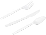 AmazonBasics Medium-Weight Plastic Individually Wrapped Cutlery Kits, White, 500-Count