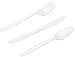 Amazon Basics Medium Weight Plastic Individually Wrapped Cutlery Kits, White, 500 Count