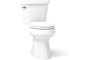 Kohler K-3999-0 Highline Comfort Height Two-piece Elongated 1.28 Gpf Toilet with Class Five Flushing Technology And Left-hand Trip Lever, Seat Not Included, White