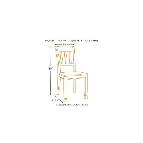 Signature Design by Ashley Whitesburg Cottage Rake Back Dining Chair, 2 Count, Brown & OffWhite