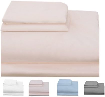 Homefair Linen Bedsheet 500 Thread Count 100% Cotton Sateen weave Queen Sheet Set, 4 Piece Bedding Set, Elastic 16 inch Deep Pocket, Edge Hemstitch, Ivory