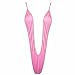 FEESHOW Women's Sling Shot One Piece Bikini Monokini Swimwear Swimsuit Bodysuit Pink One size